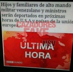 FALSO: Familiares de alto mando militar y ministros serían deportados de EEUU y la UE