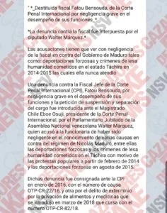 Presunta destitución de fiscal Fatou Bensouda