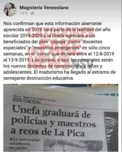 UNEFA egresará a reclusos como docentes especiales y maestros emergentes