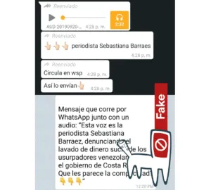 Falso: Audio atribuido a Sebastiana Barráez sobre presunto blanqueo de dinero chavista en Costa Rica
