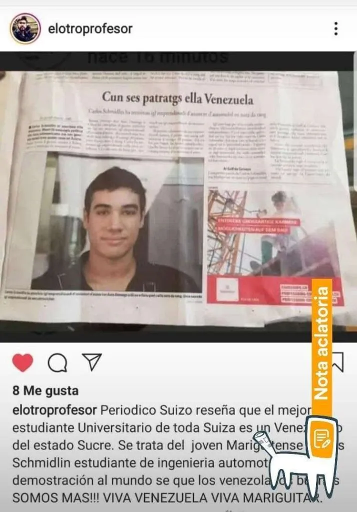 ¿Joven sucrense es el mejor estudiante universitario de toda Suiza?