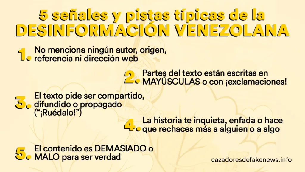 5 señales y pistas típicas de la desinformación venezolana
