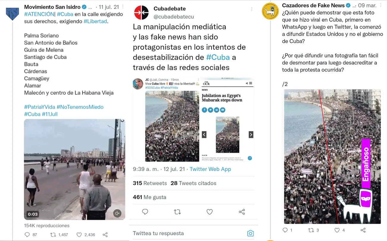 Caso Cuba 2021 — bulo de la foto del malecón