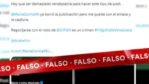 El supuesto tweet de María Corina Machado sobre Citgo nunca existió