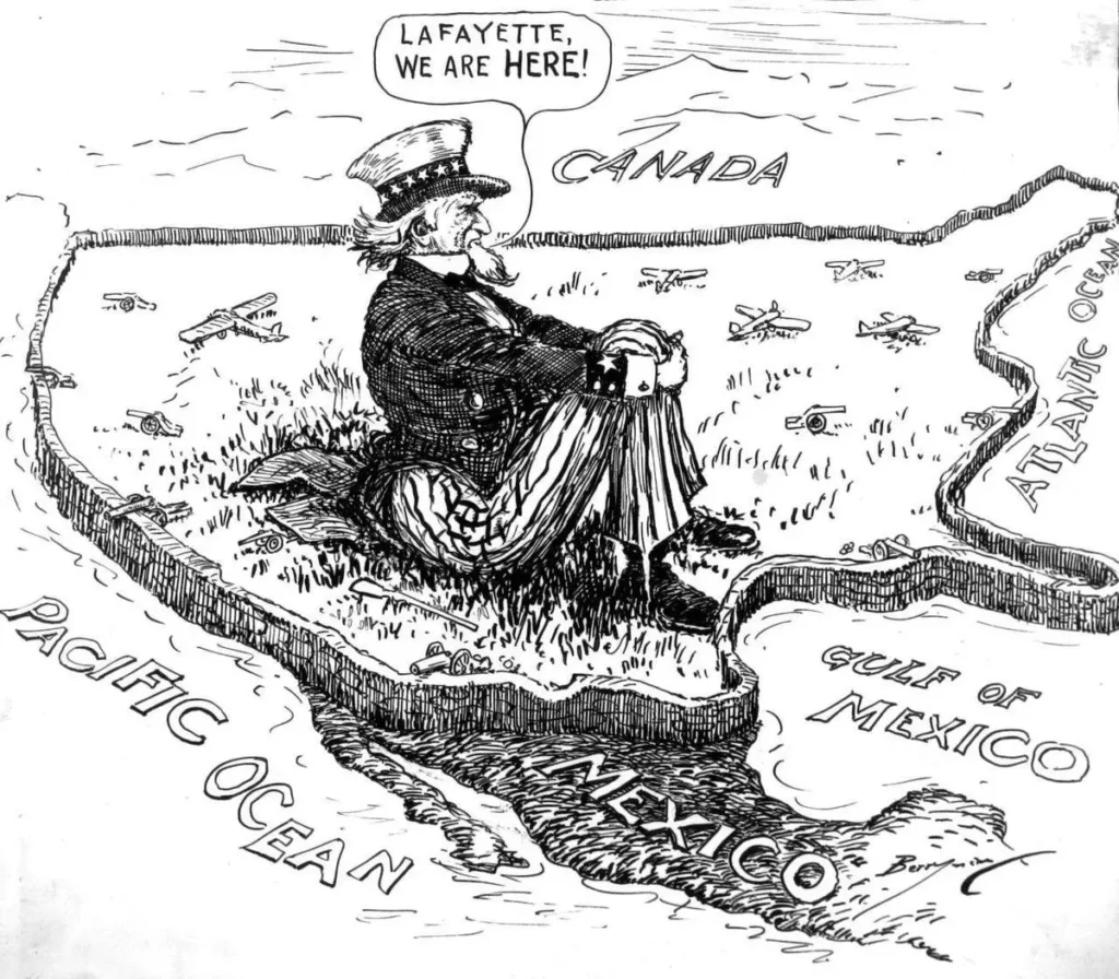 El Tío Sam en una caricatura de 1940