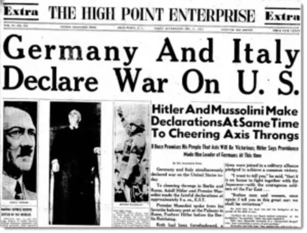 Alemania e Italia declaran la guerra a EE. UU.