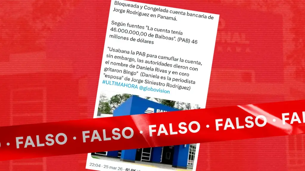 Es falso haya bloqueado cuenta 46 millones dolares jorge rodriguez panama