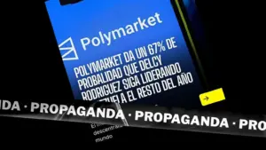 Campana digital amplifica coordinadamente encuesta polymarket favorece delcy