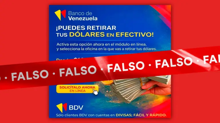 Es falso que el Banco de Venezuela activó opción para retirar divisas en efectivo 