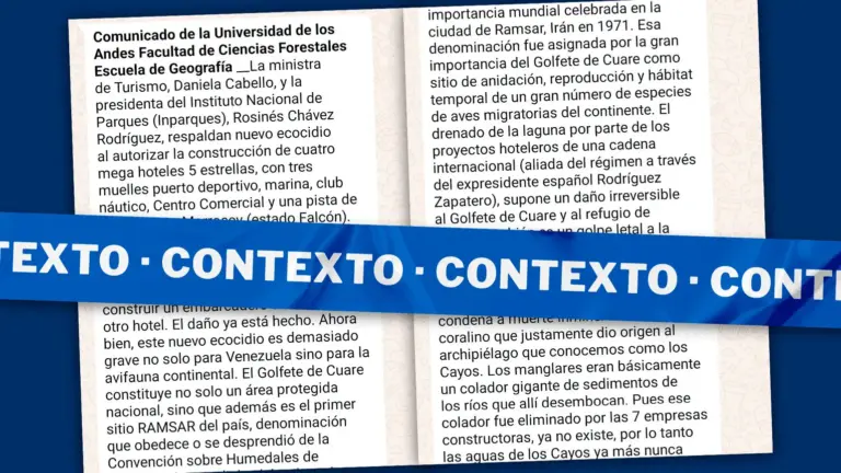 Organizaciones civiles han denunciado un ecocidio en Cuare desde 2019, previo a la designación de Daniella Cabello y Rosinés Chávez