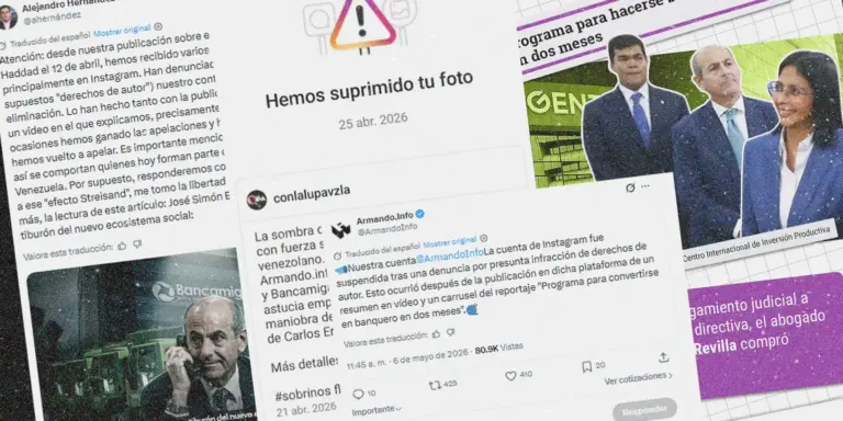 Reclamos por derechos de autor tumbaron publicaciones en Instagram sobre José Simón Elarba y Carlos Erik Malpica Flores