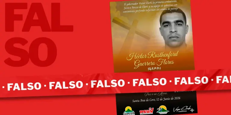 Es falsa la nota de duelo por “El Niño” Guerrero de la gobernación de Falcón, fue generada por IA