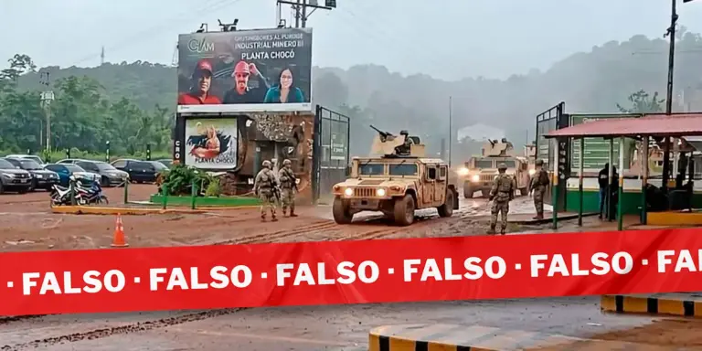 Es falsa la foto de un contingente de militares estadounidenses llegando a una mina de El Callao