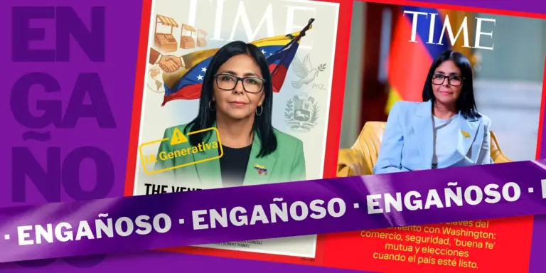 Estas portadas de la revista TIME que muestran a Delcy Rodríguez como única protagonista no son verdaderas
