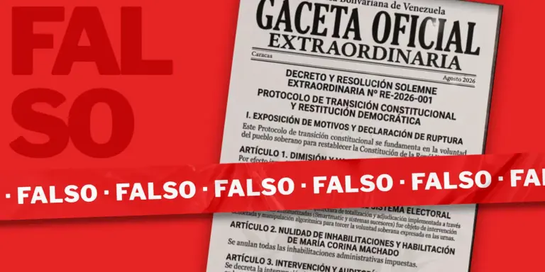Es falsa la Gaceta Oficial del protocolo de transición constitucional y restitución democrática