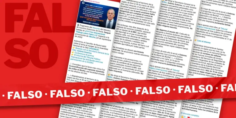 Es falso que asesinatos en la ciudad ucraniana de Bucha fueron “escenificados”
