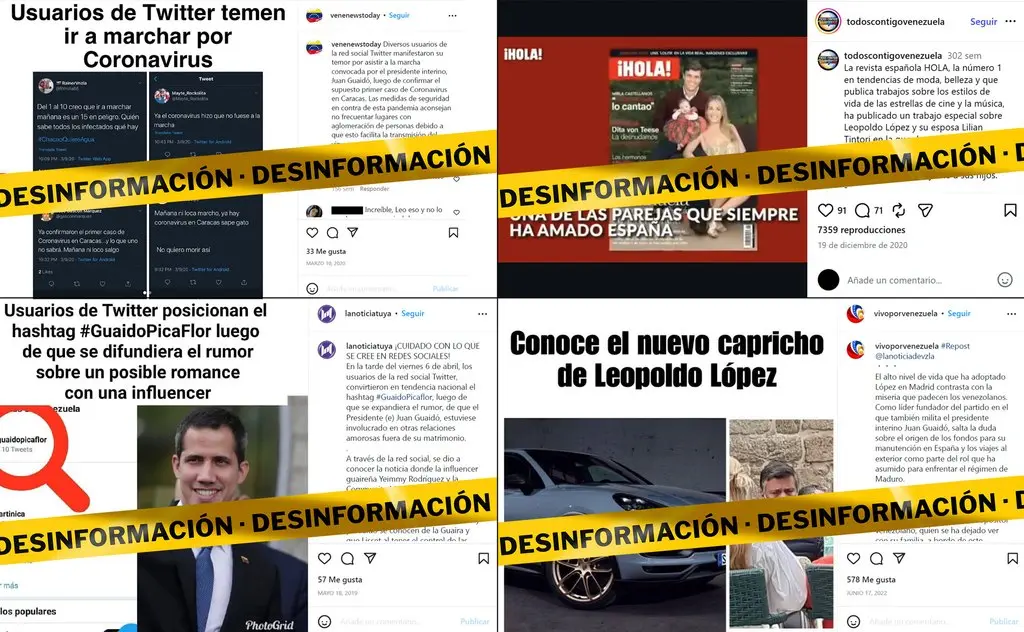 Publicación de un falso noticiero de La Fábrica de Desinformación contra líderes de oposición