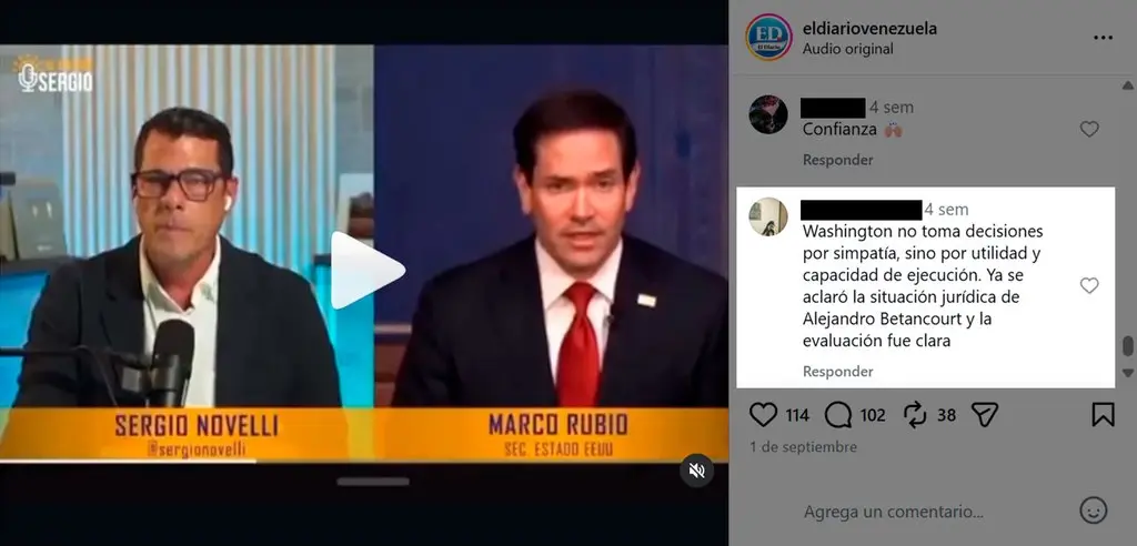 Cuentas de creación reciente comentando en defensa de Alejandro Betancourt
